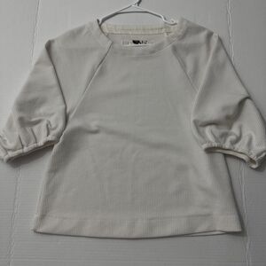Maeve by Anthropologie Macie Ribbed Dolman Sleeve Textured Top in Ivory Boho S